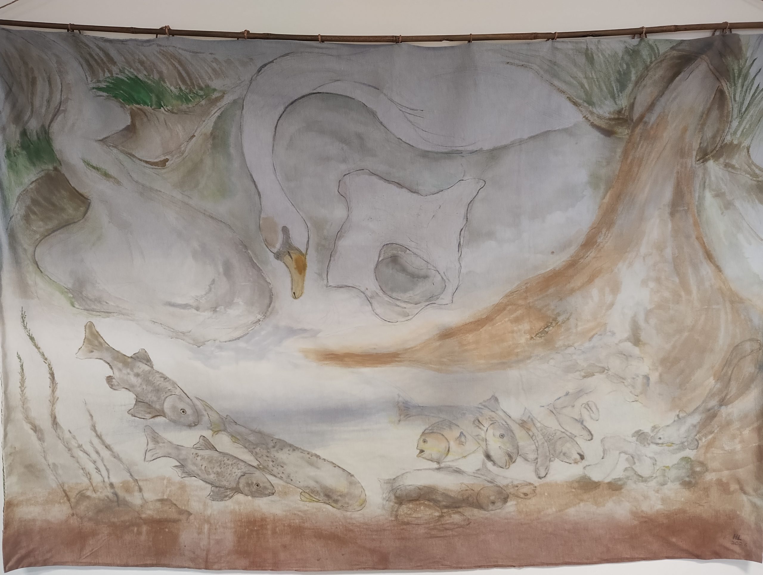 Wall hanging commission: Overflow by Heidi Luker